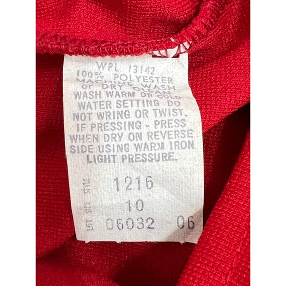 Vintage Miss Today Red 100% Polyester 70s Front Crease Pants Bottoms Size 10 - Picture 8 of 9